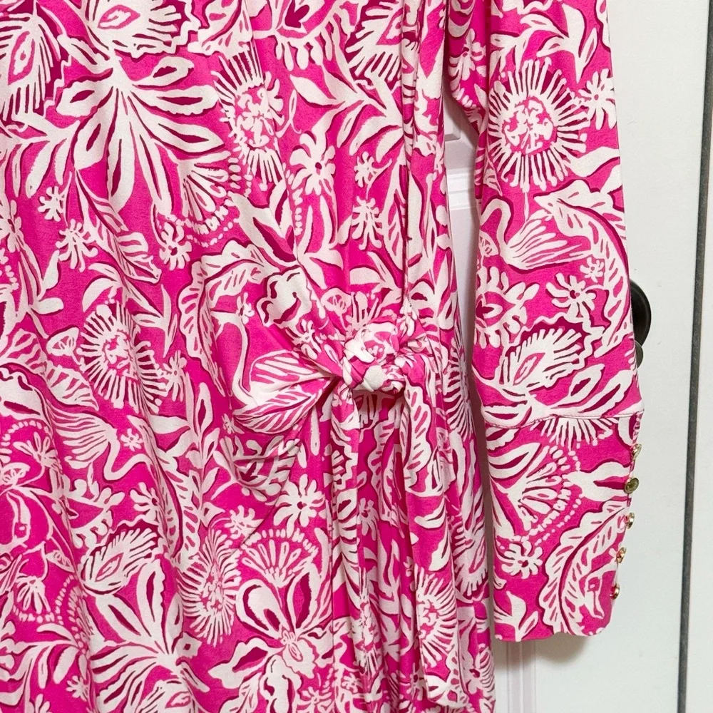 Lilly Pulitzer Bryson Long Sleeve Dress passion fruit pink size XL - Picture 4 of 10
